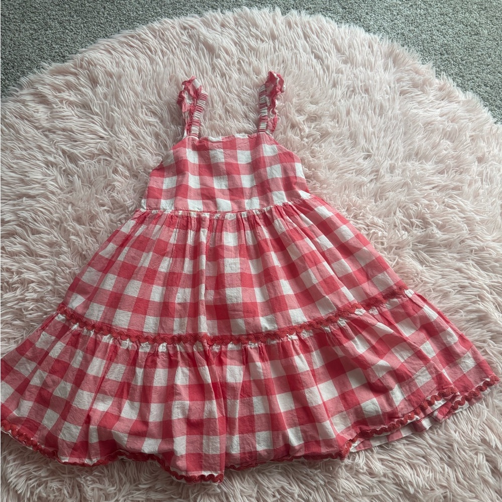 Red and White Gingham Kids Dress